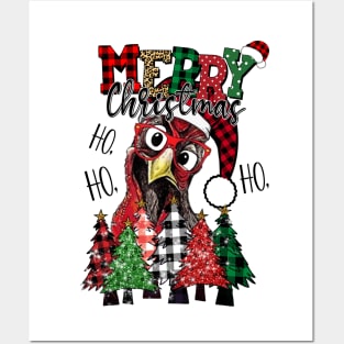 HO HO HO Merry Christmas Chicken lover, Farmer Xmas Tree Posters and Art